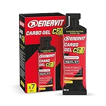 Enervit Carbo Gel C2:1PRO Orange, Gel Energetico, 40g di Carboidrati, Attività ad Alta Intensità, +50% di Carboidrati Assorbiti, Gusto Arancia, Senza Glutine, Vegan, Alta Digeribilità, 7 Pack da 60ml