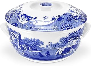 Blue Italian Covered Vegetable Dish