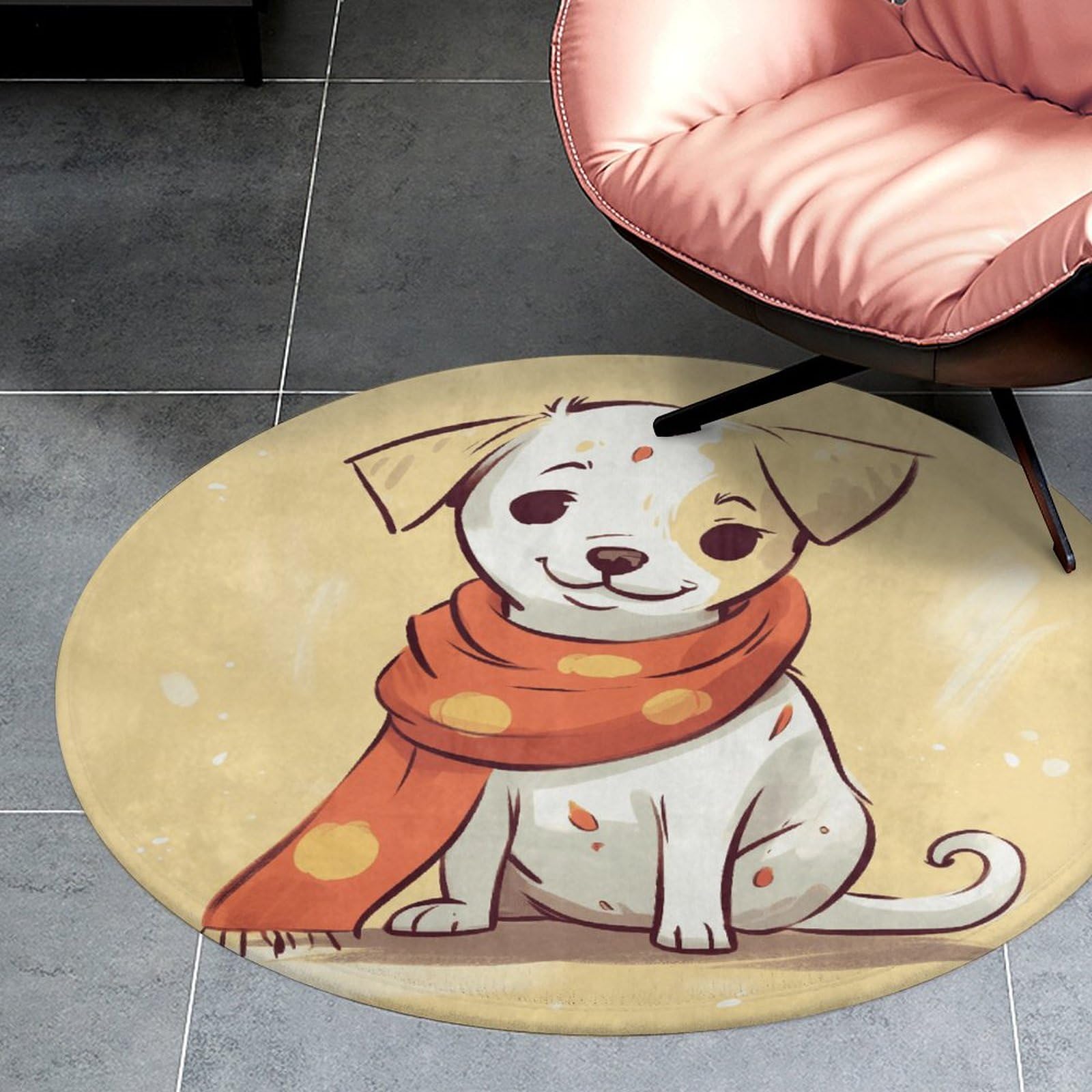 Tapis rond de 90 cm doux et absorbant pour protéger les sols et éviter les glissades