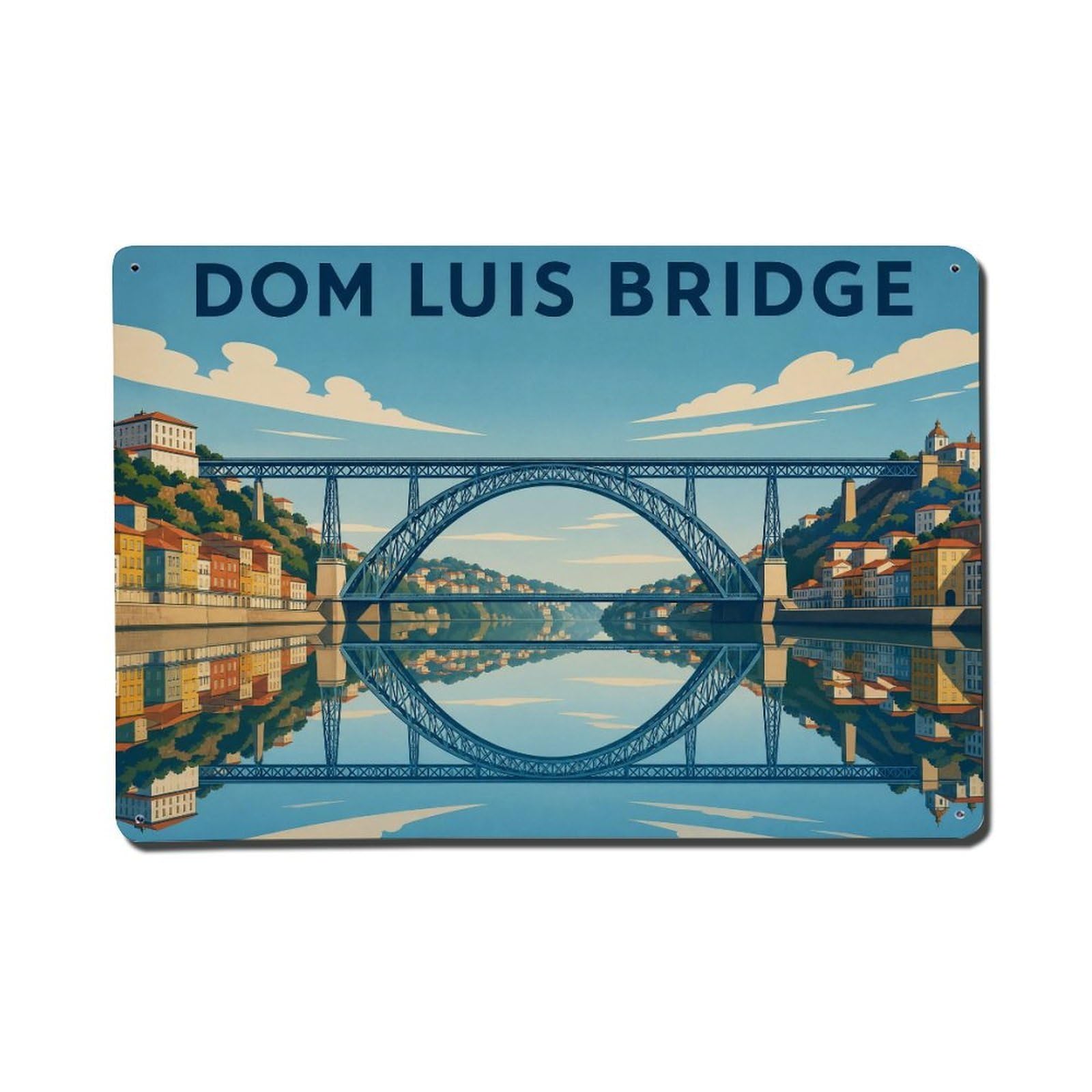 Metal Tin Sign Vintage Travel Portugal Dom Luis