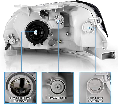Miniatura 5 de AmeriLite Juego de faros delanteros de repuesto para Honda Civic 1999-2000, lado del pasajero y del conductor