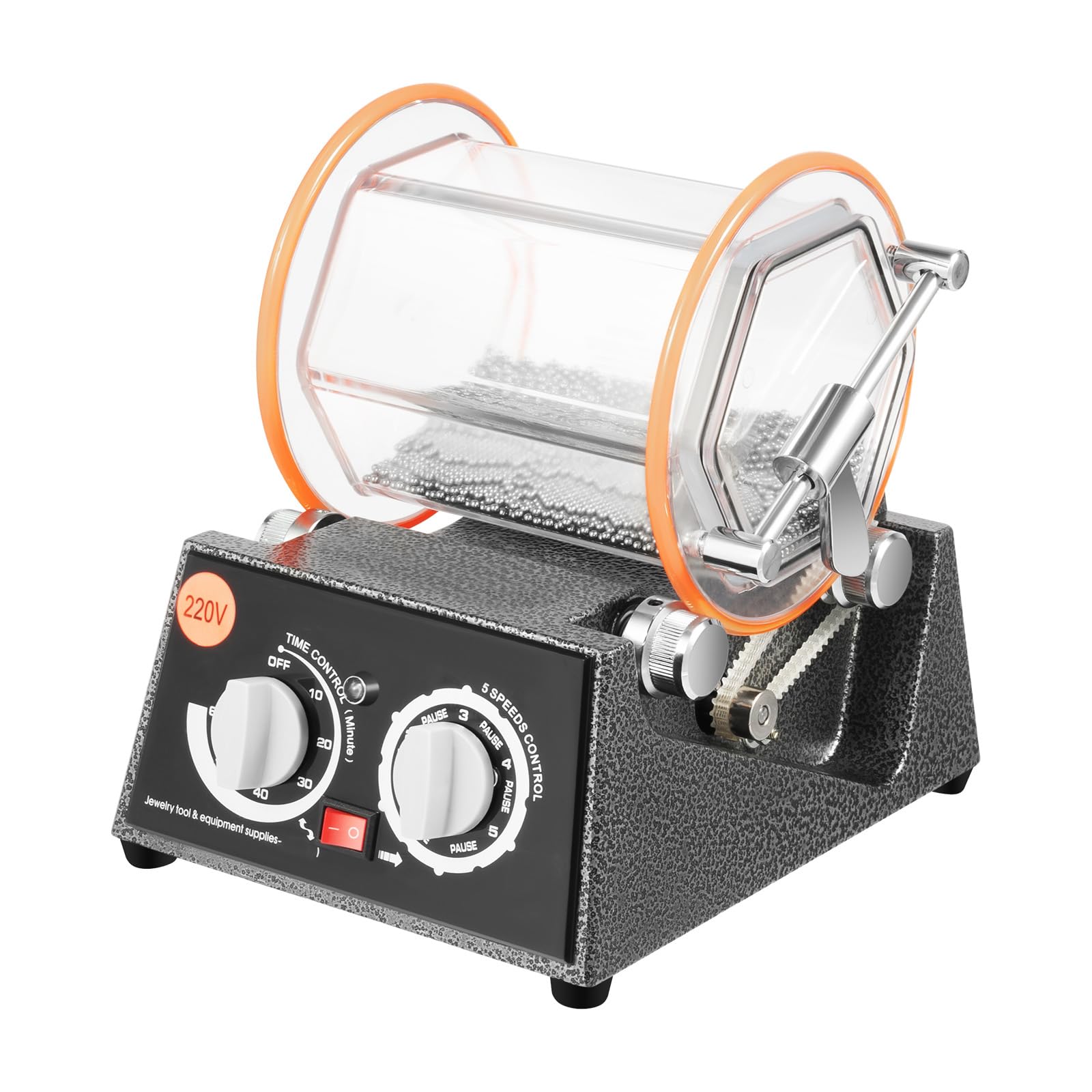 VEVOR Polierer Poliertrommel Schmuck-Poliermaschine 3 Kg Oberflächenpolierer 60 W Schmuck