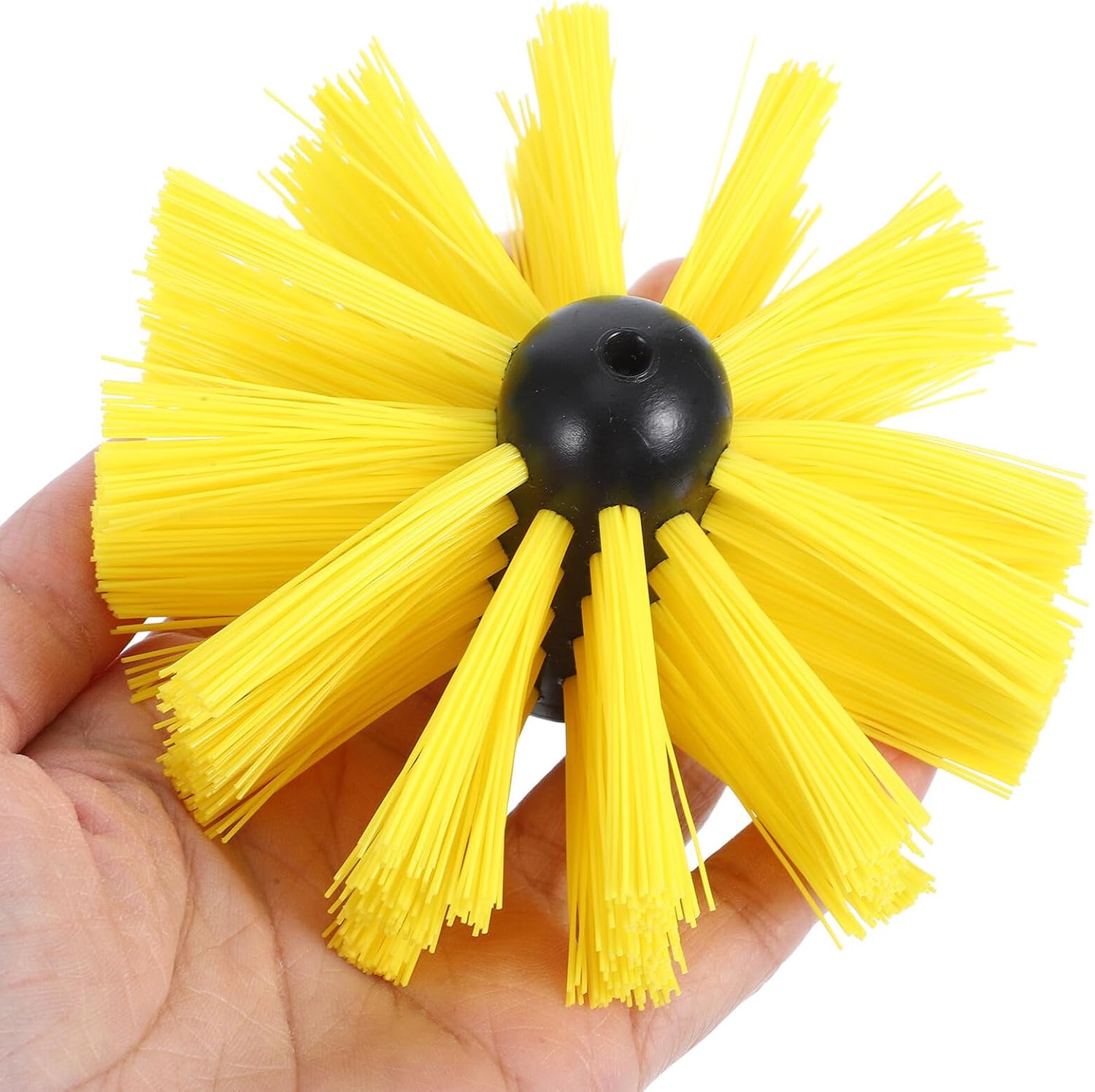 Chimney Cleaning Brush Head Yellow M7 Sturdy Wire Brush for Dryer Vent Maintenance and Fireplace Pipe Cleaning Tool Accessory