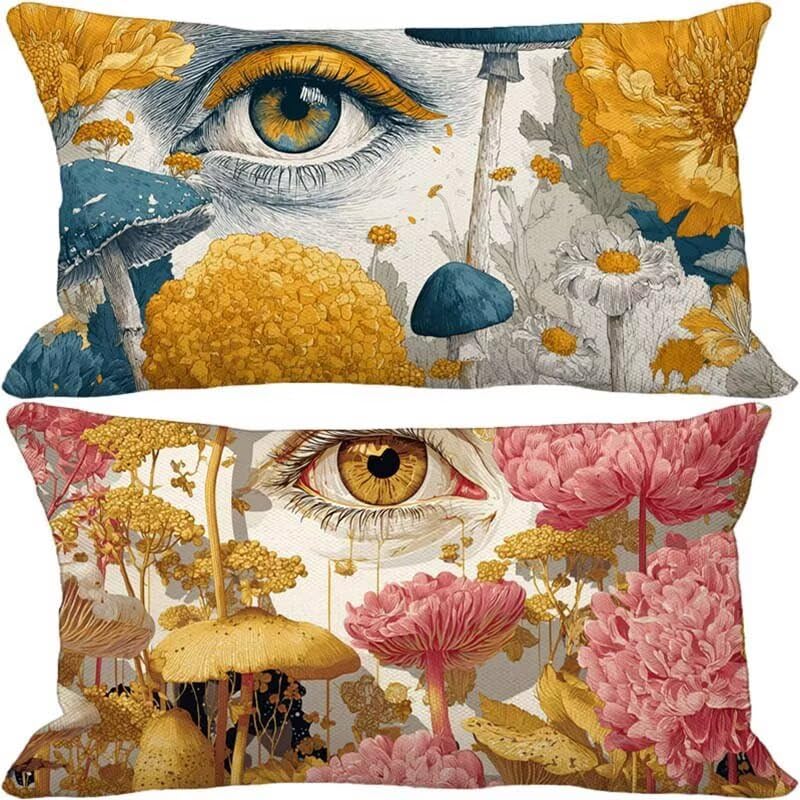 Coussin de canapé 40x80 en lin tissé haut de gamme au motif moderne