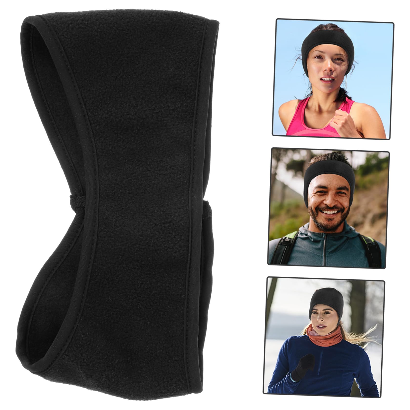 ibasenice Warm Headdress Ear Warmer Comfortable Protective Headband for Running Winter Sports Stretchy Polar Fleece Earmuffs with Breathable Windproof Design