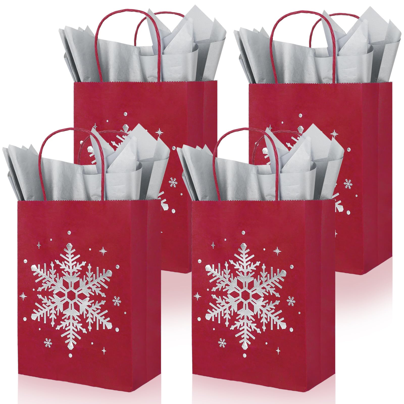 Garfield Blue & White Snowflake Gift Bags – 8.5 X 11 – 50 Pack – Christmas Holiday Flat Bags – Made In USA - View #3