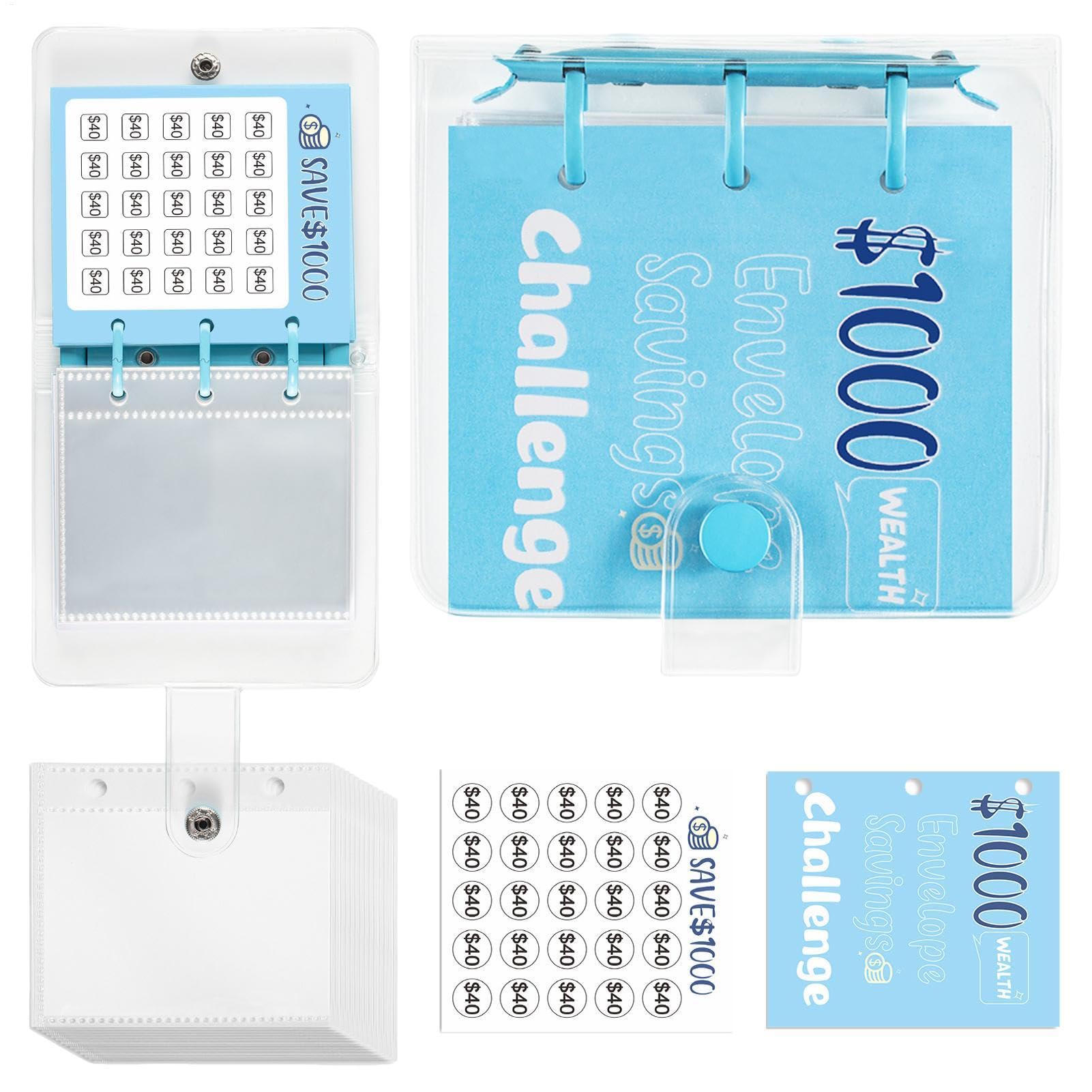 Saving Challenge Book Binder 25 Envelope Portable Family