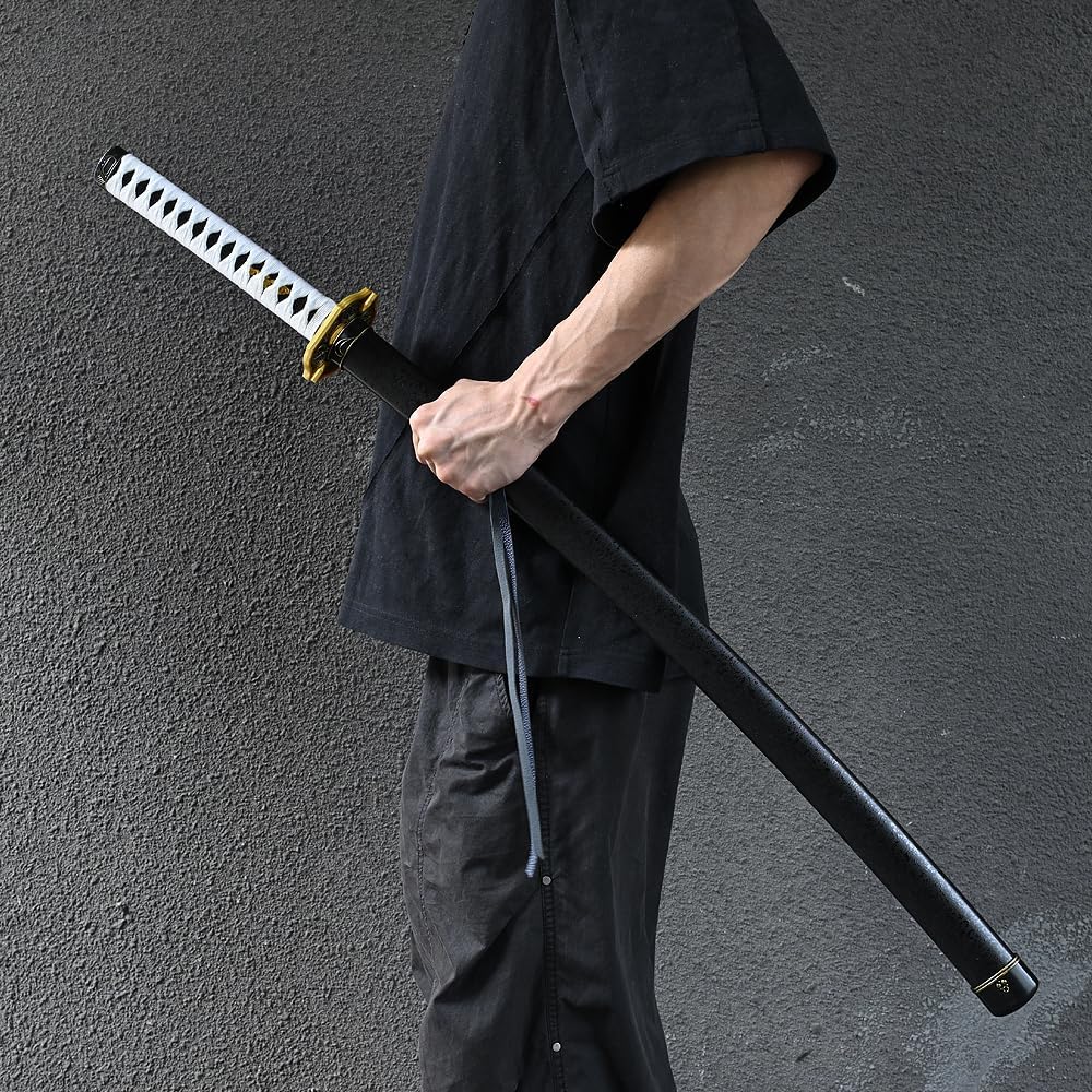 Yamato Sword 40 Inch, Japanese Katana with Sheath & Free Display Stand, Plastic Collectible for Cosplay, Anime Theme Wall Decor