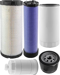 Filter Kit Fit for LS XG3140 Tractor Replace 40271228 40318591 40007576 40049446 40007638, Includes Fuel Hydraulic Engine Oil Outer and Inner Air Filters