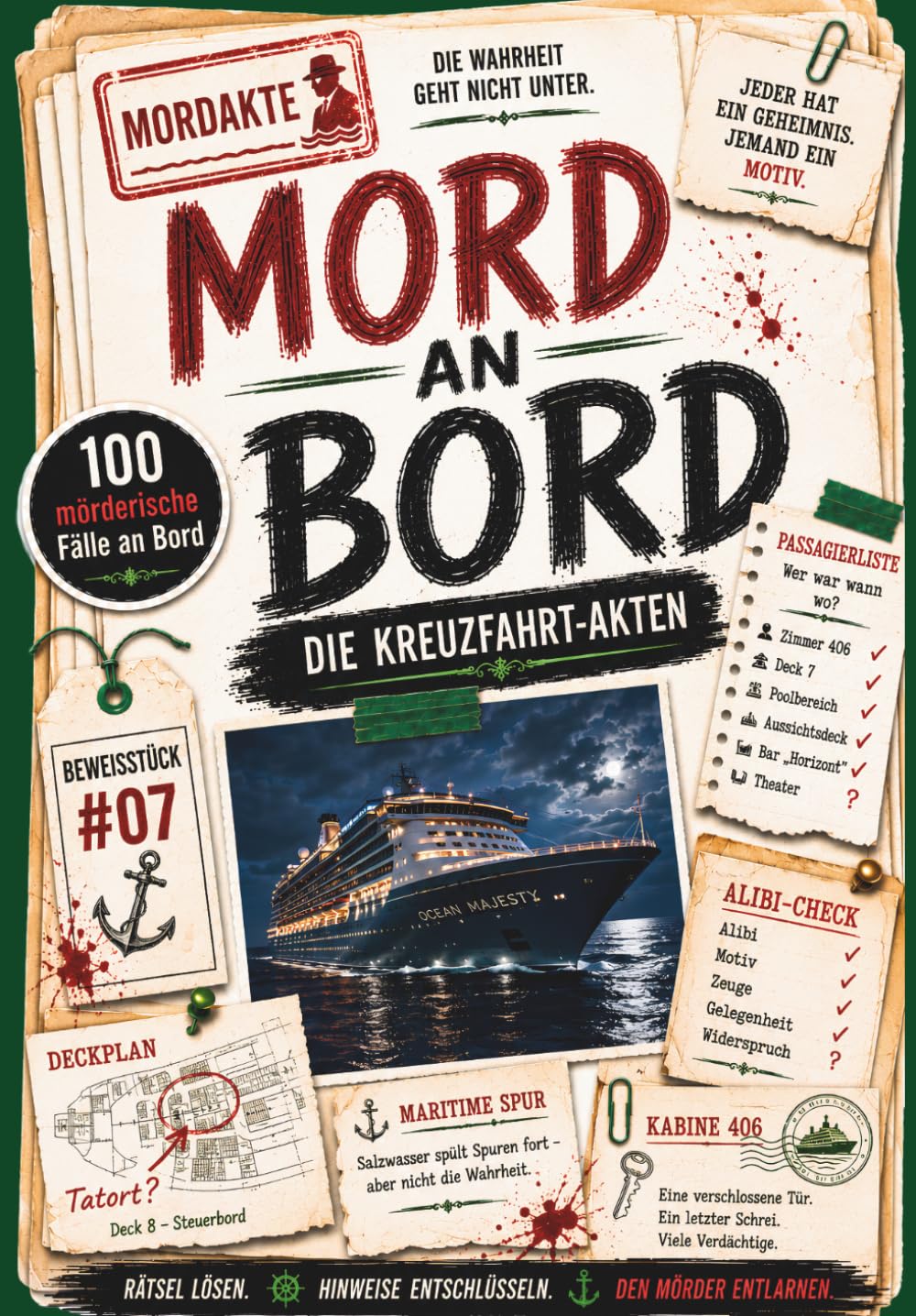 Mord an Bord: 50 spannende Mordfälle auf hoher See | Murder Mystery Rätselbuch für Erwachsene | Logikrätsel, Detektivspiel, Kriminalfälle lösen & perfektes Geschenk für Escape Room Fans