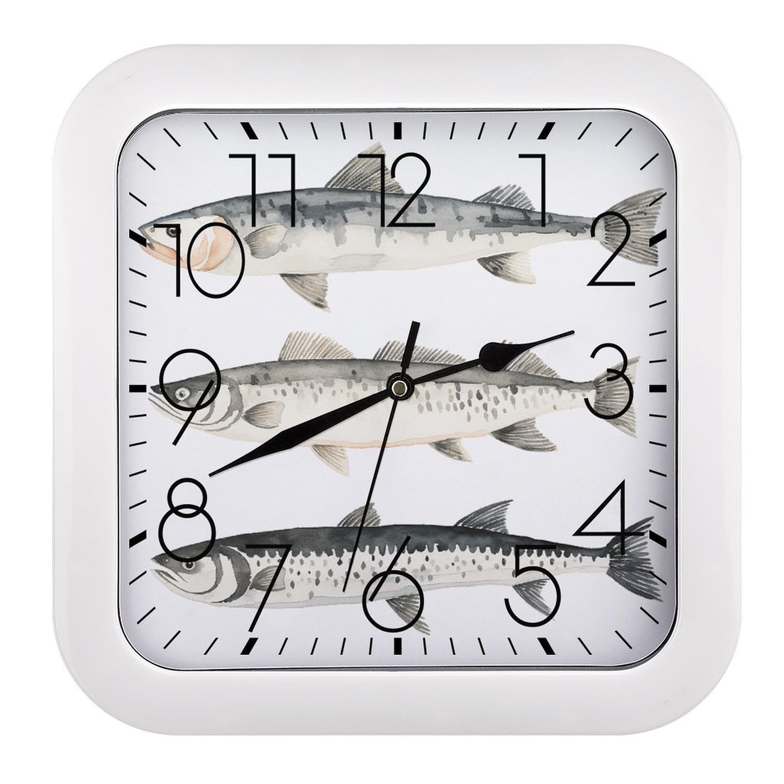 Petites horloges murales analogiques carrées pour chambre et bureau moderne