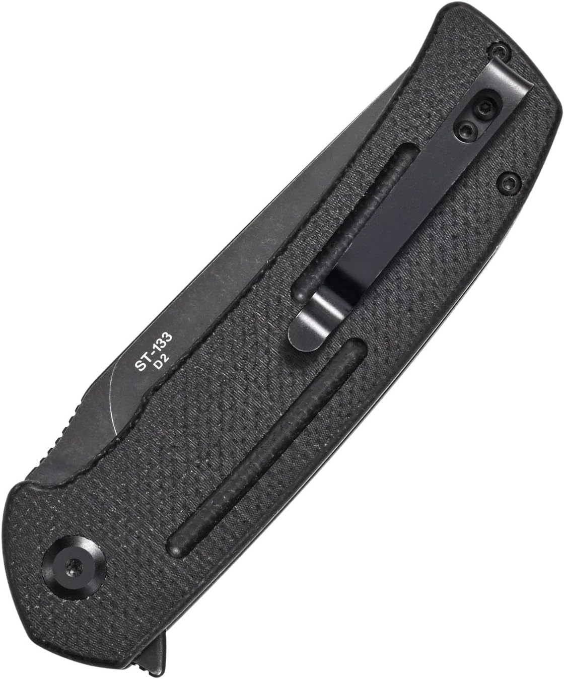 Sitivien ST133 Folding Knife,D2 Blade,Micarta Handle EDC Tool Knife for Outdoor Camping Hiking(Black)