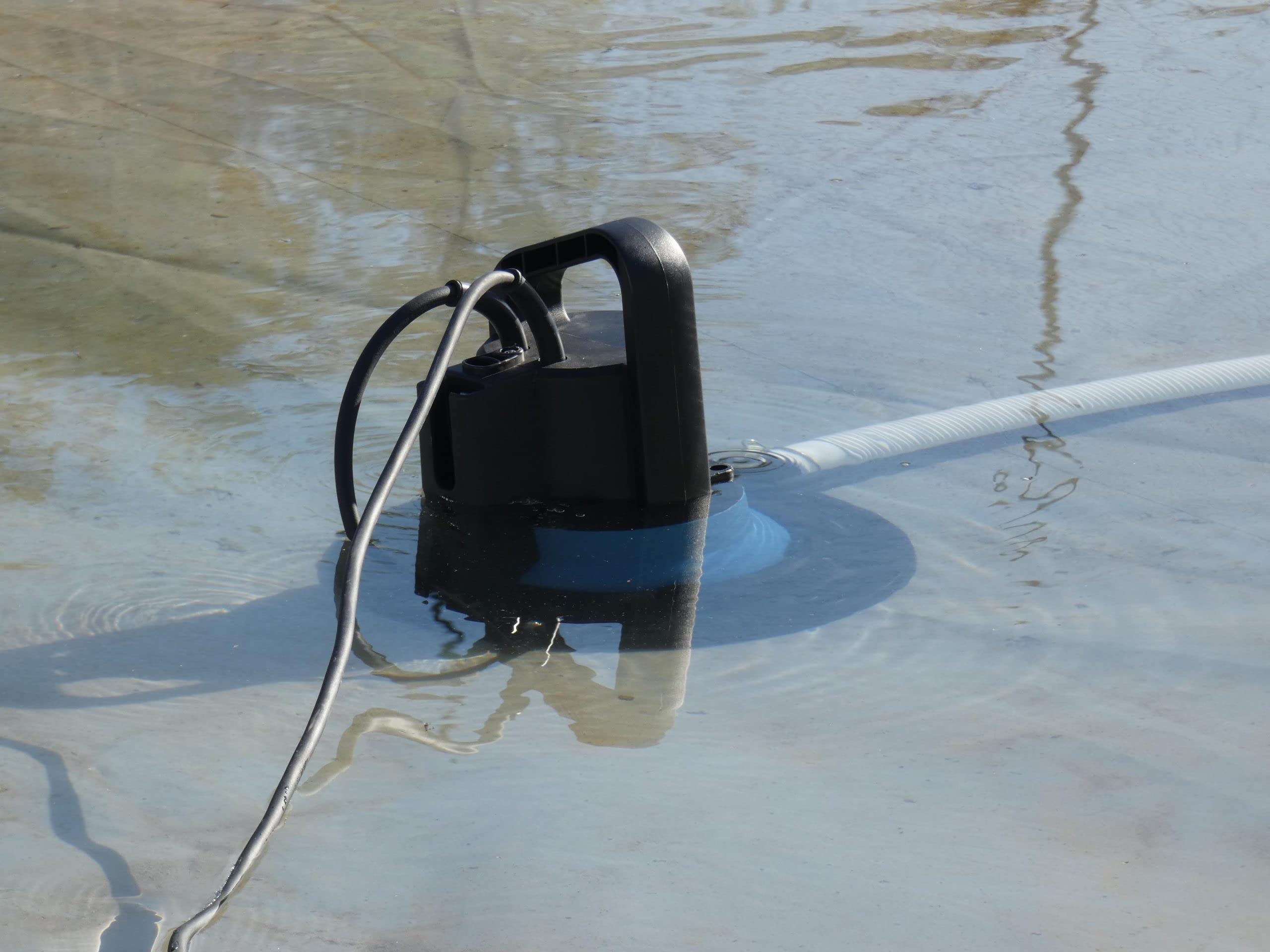 Pompe Vide Cave Submersible - Débit 5,5 m³/h - Évacuation Vidange Eau Claire - Câble 10m - Capteur 6 Hauteurs Réglables - D 32-38 mm - Vidange Piscine