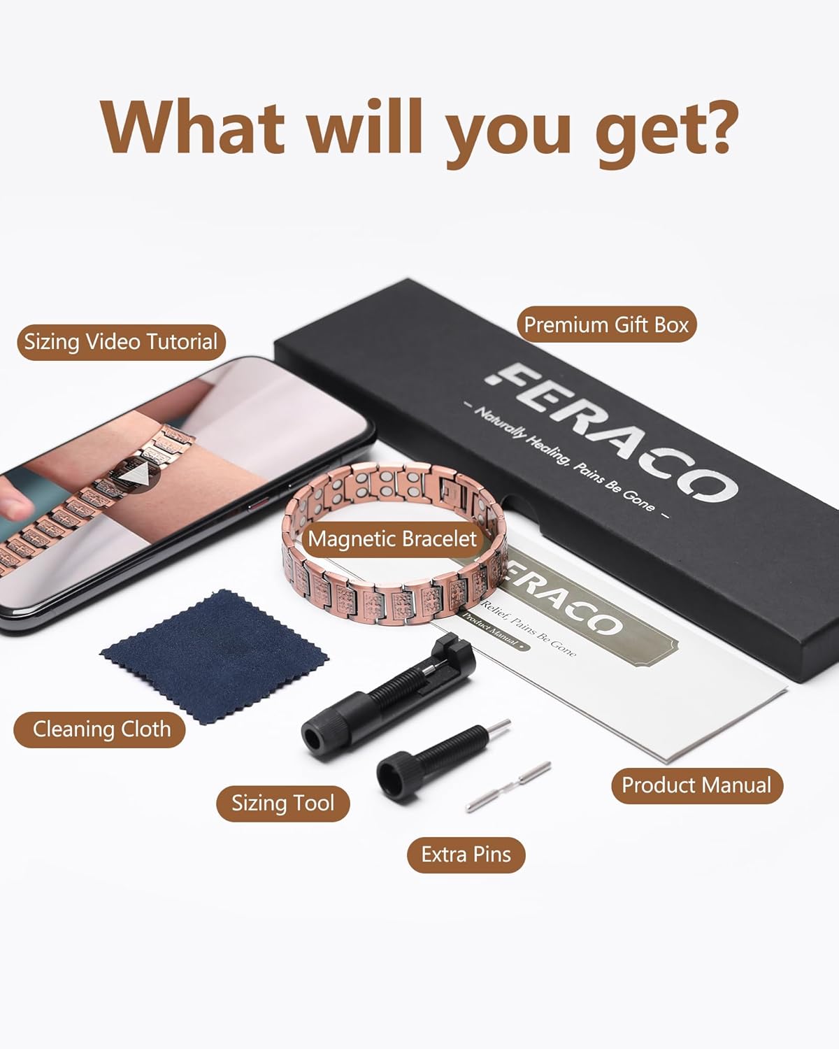 Feraco Copper Cross Bracelet for Men,Magnetic Therapy Bracelet Copper Jewelry with Powerful 3800 Gauss Magnets - Image 8