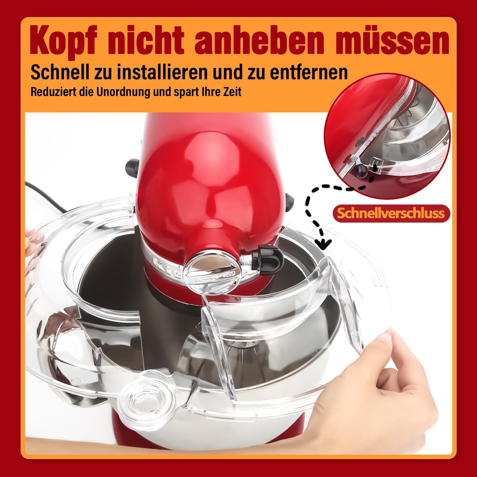 KLINNA Spatbescherming voor KitchenAid mixer-accessoires, 14,5 cm
