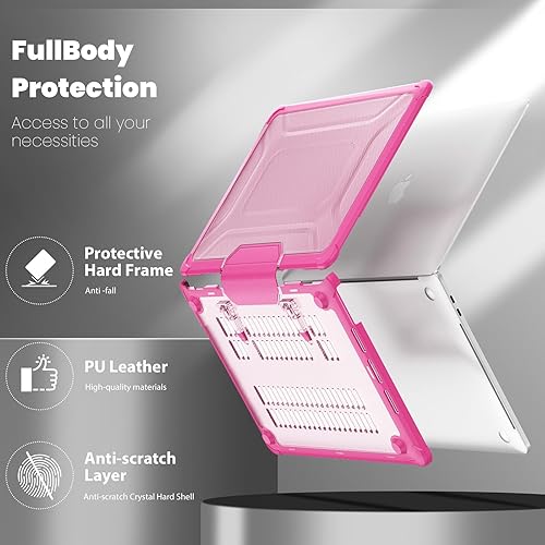 Miniatura 112 de DTangLsm Funda rígida resistente para M4 MacBook Air de 15 pulgadas 2025 2024 2023 M4 M3 M2 A3241 A3114 A2941, resistente carcasa rígida resistente