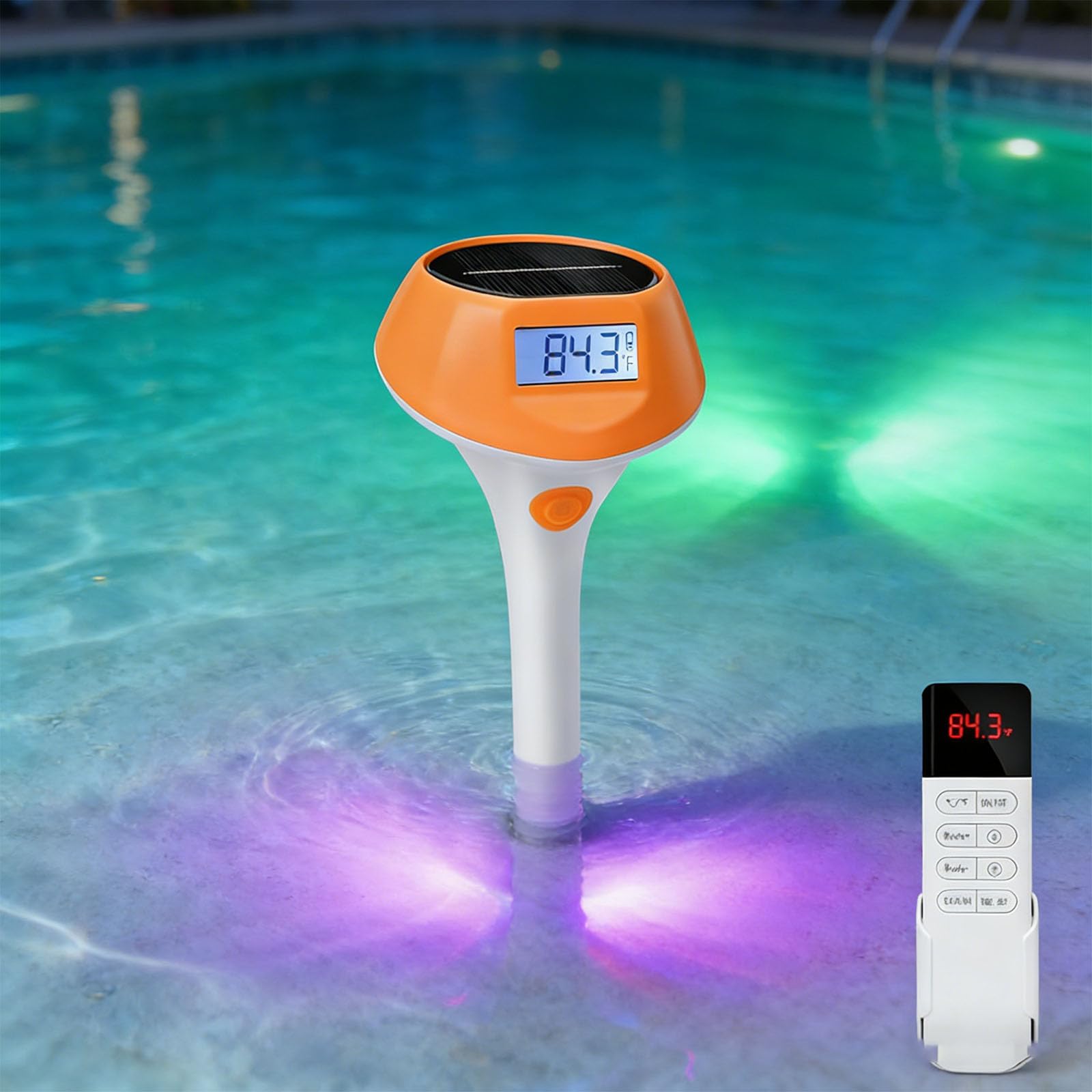 Termografo solare galleggiante per piscina, luce per nuoto notturno