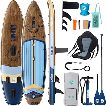 Niphean Extra Large Inflatable Paddle Board, SUP for 2+1 People/Family