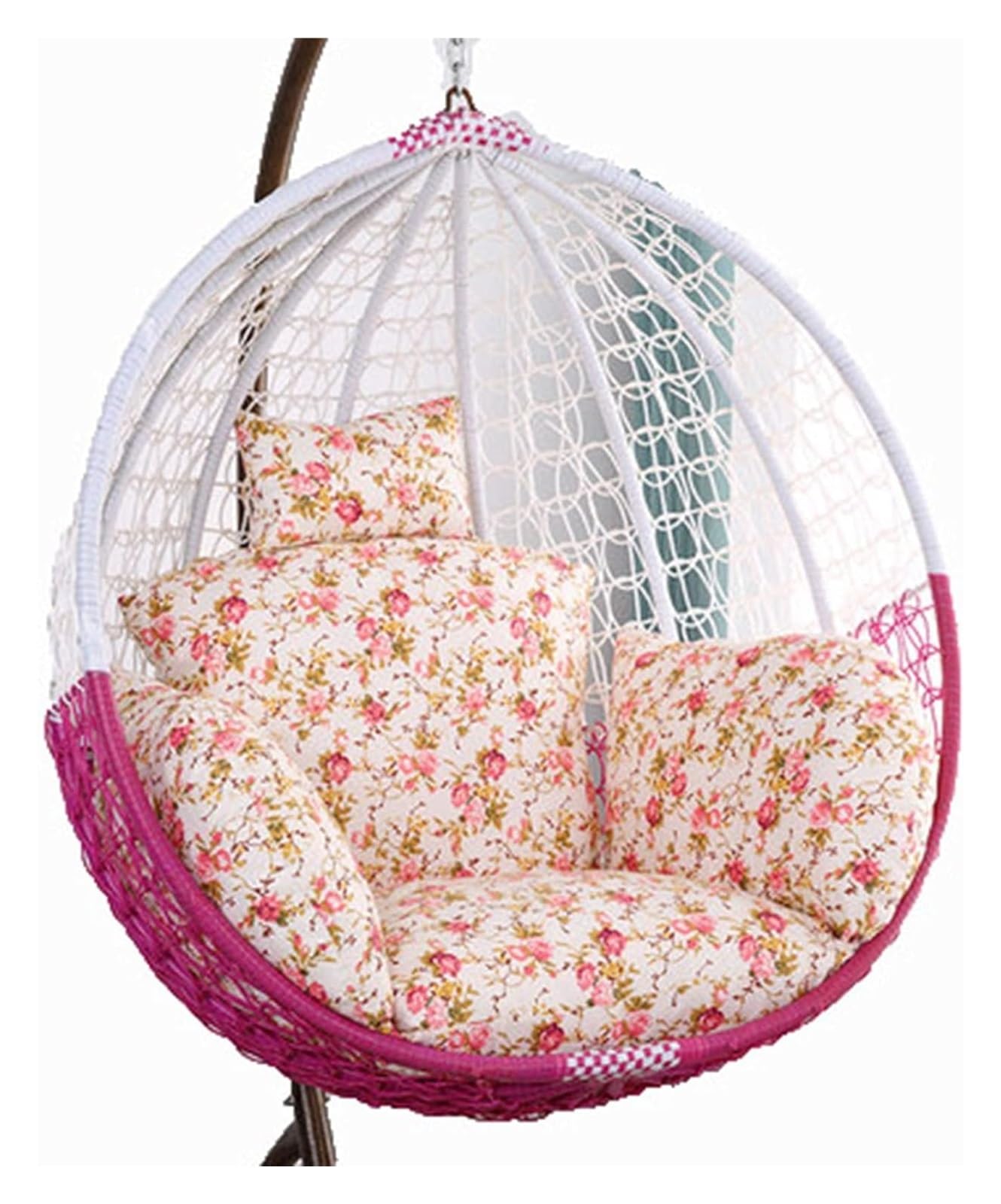 ERTsrhFD Hanging Swing Chair Seat Thicken Hammock Cushion with Headrest And Armrests, Outdoor Garden Pads(Beige)