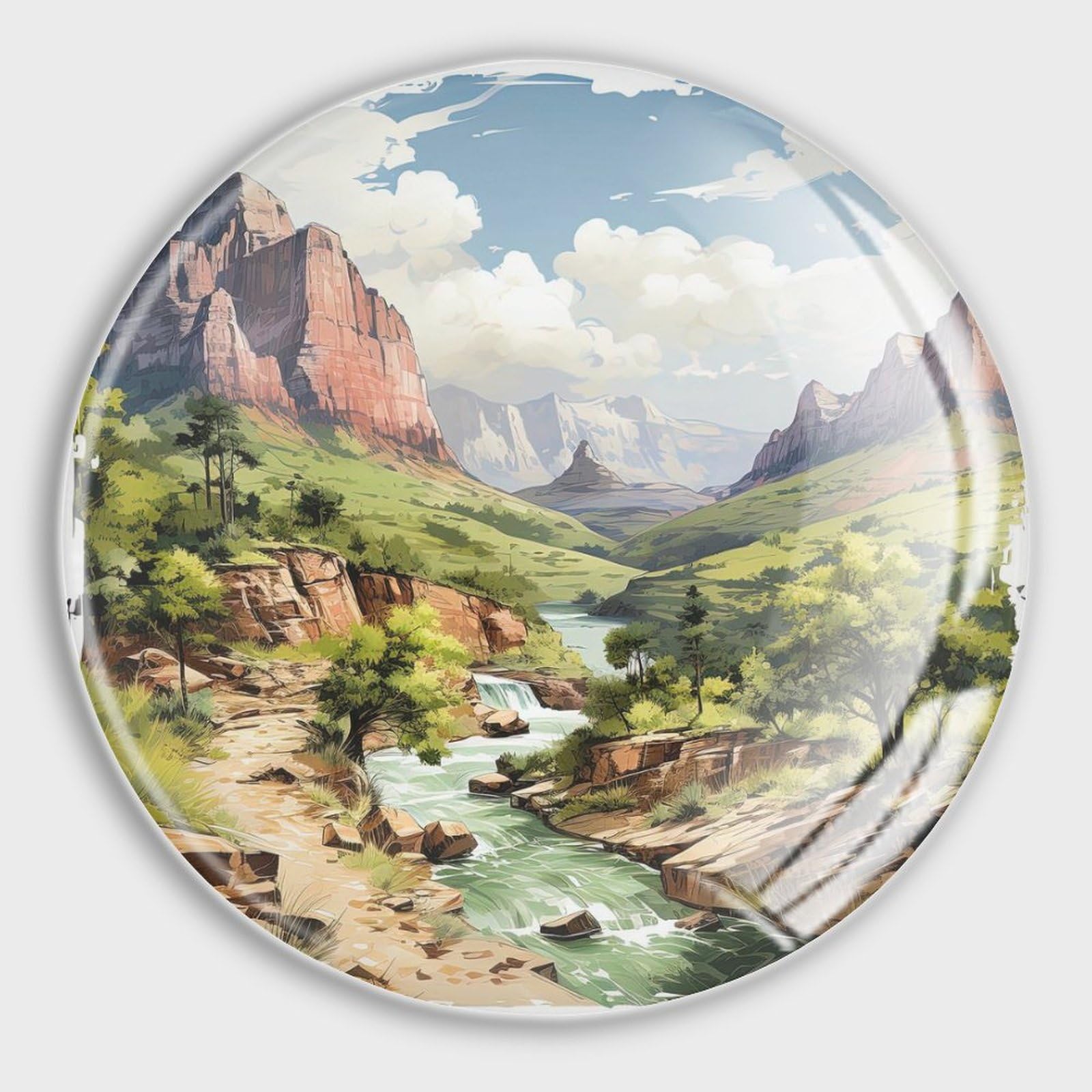 Aimants paysages pour réfrigérateur Zion National Park en verre lot de 4
