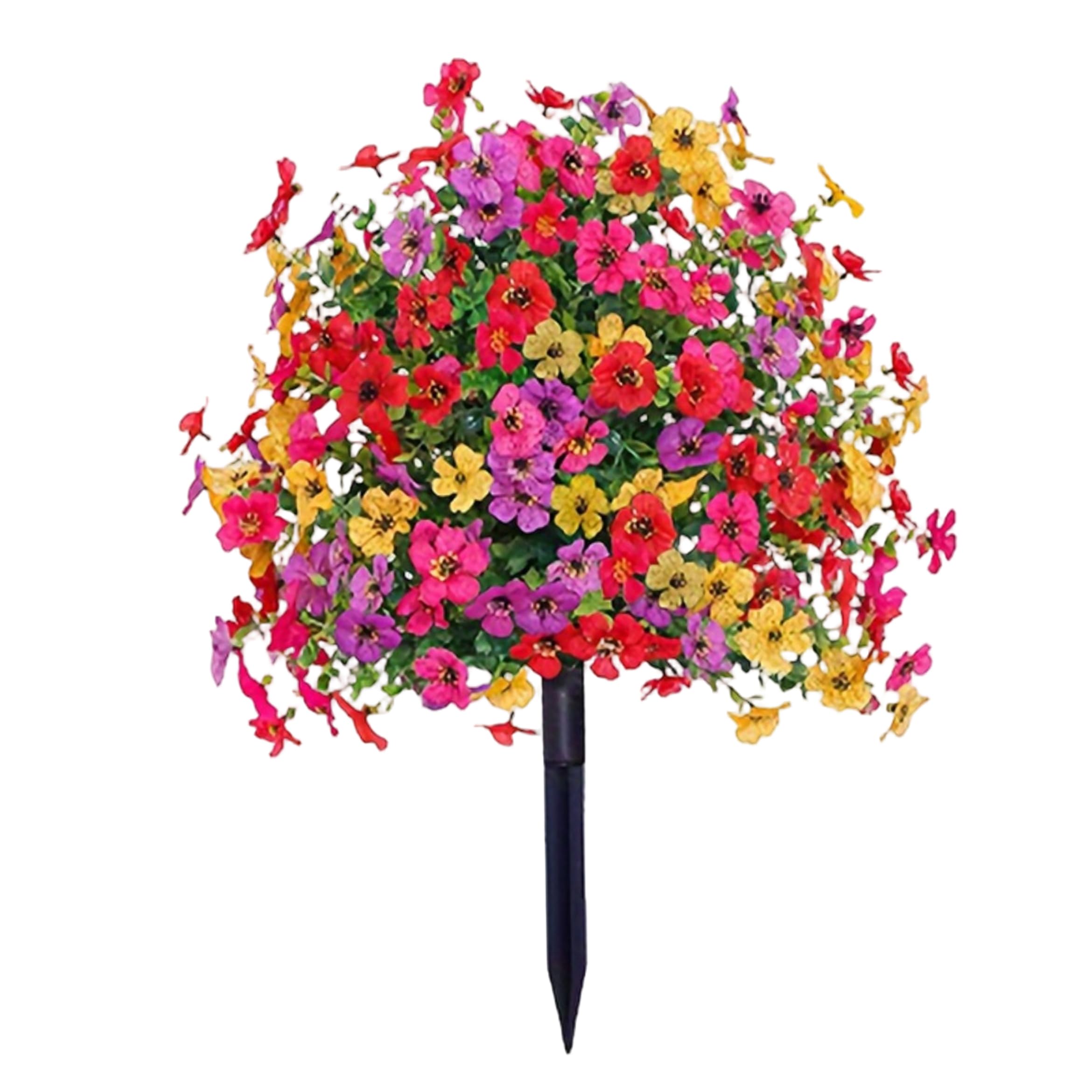 Fleurs artificielles d'extérieur avec tuteur stable et résistant aux intempéries