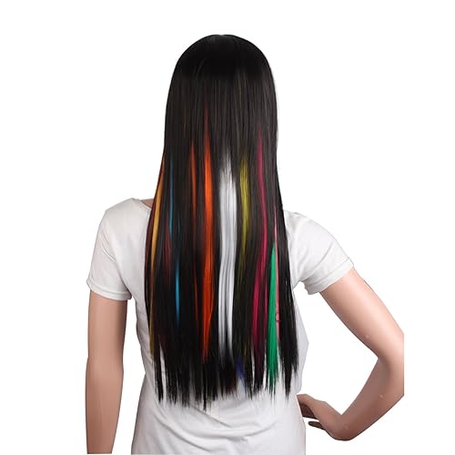 Miniatura 3 de MapofBeauty 20" Clip-in pelo recto extensión de pelo pedazo (blanco)