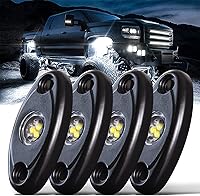 Vista 11 de LEDMIRCY Switchback Kit de Luces LED para Rocas Blanco/Ámbar Estroboscópicas con Arnés de Cableado 8 Módulos 6 Modos Función de Reinicio Función