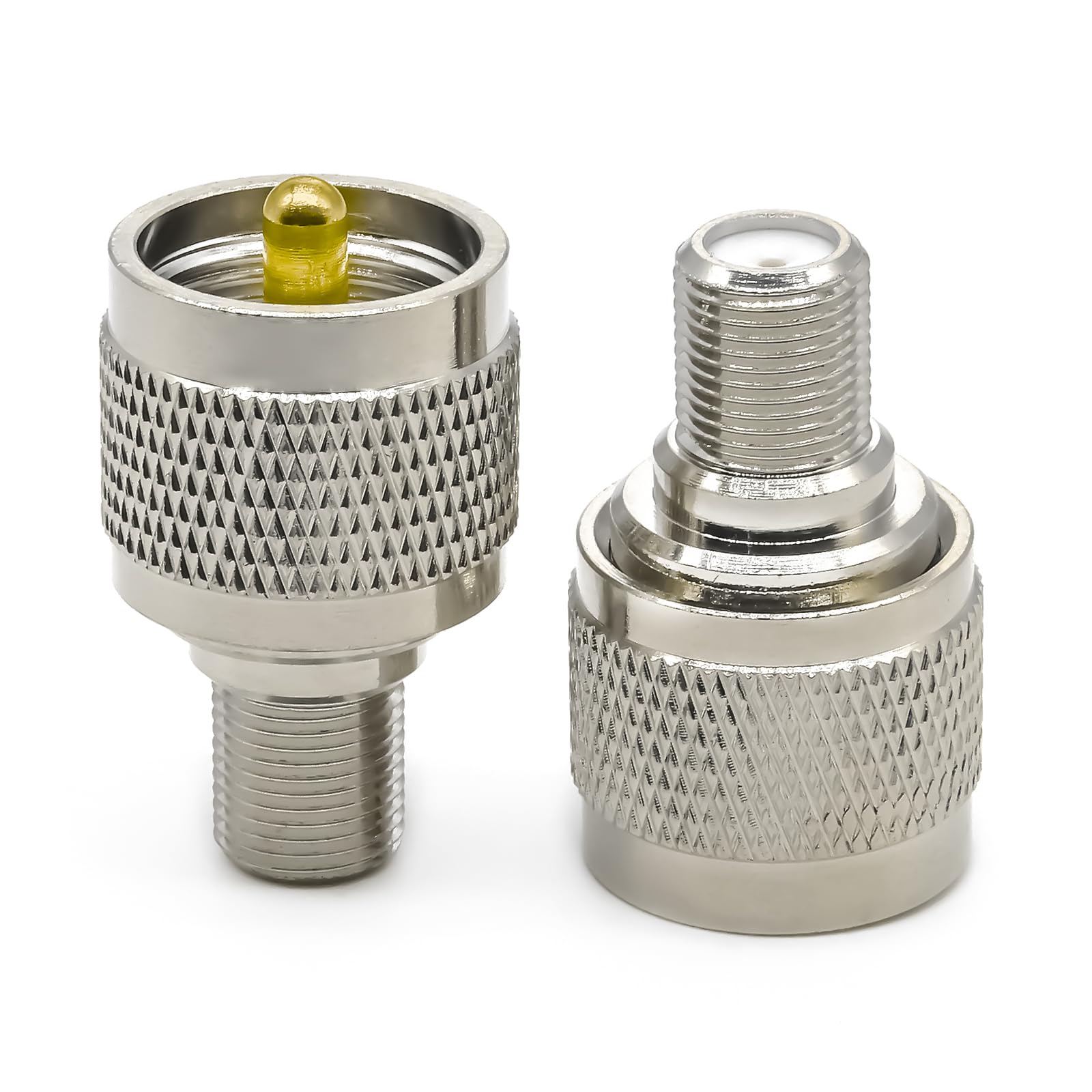 2 sztuki PL259 adapter antenowy F, wtyczka UHF SO239 na gniazdo typu F wtyczka koncentryczna, niskostratny adapter F-do UHF do anten telewizyjnych, urządzeń LAN i radiotelefonów WLAN