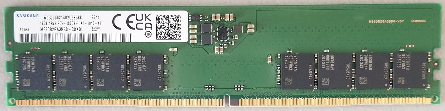 Samsung M323R2GA3BB0-CQK 16GB DDR5-4800 PC5-38400 4800MHz UDIMM Non-ECC UNBUFFERED Desktop RAM Memory Module Samsung M323R2GA3BB0-CQK 16GB DDR5-4800 PC5-38400 4800MHz UDIMM Non-ECC UNBUFFERED Desktop RAM Memory Module
