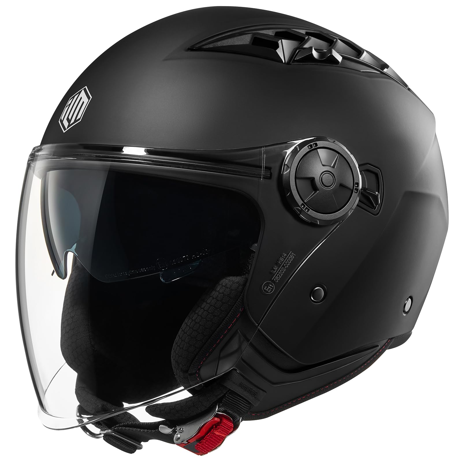 ILM Casco Moto Abierto 3/4 con Doble Visera Hombre Mujer Jet Vintage Retro para Adultos ECE22.06 Homologado Modelo HS399