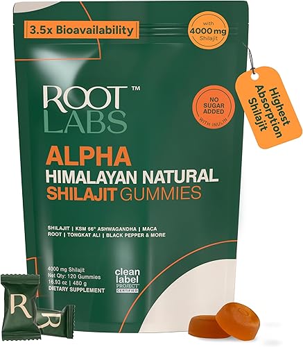 Gomitas Alpha Shilajit 10 en 1 | 4000 mg de Shilajit puro del Himalaya con Tongkat Ali y raíz de maca | para hombres y mujeres | Tecnología de