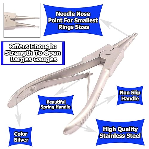 Miniatura 2 de ABRIDOR DE ANILLOS ALICATES 8" HERRAMIENTAS DE PIERCING CUERPO G.S INSTRUMENTS