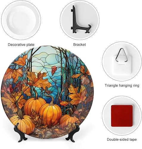 Miniatura 3 de Plato colgante decorativo de calabaza de acuarela para otoño, decoración del hogar, decoración del hogar, decoración de recuerdo, arte de pared,