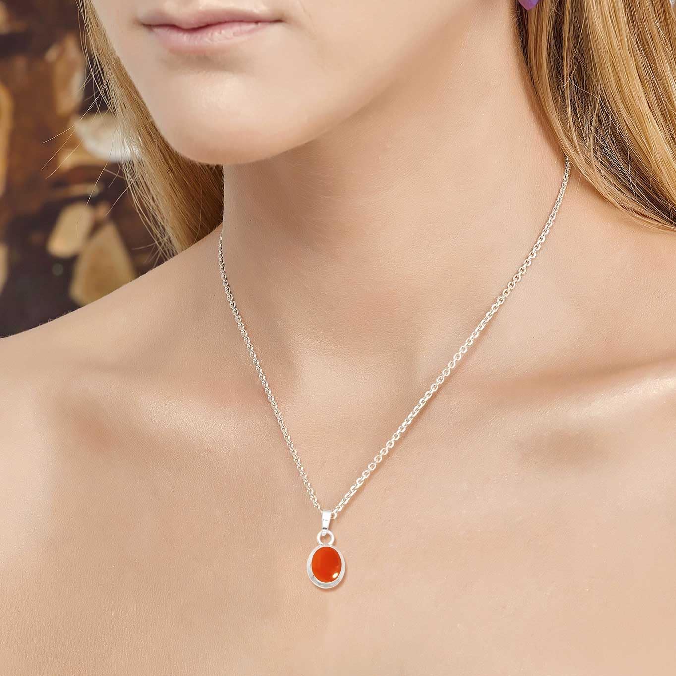 Agate, Moonstone, Pearl, Garnet Oval Handmade Pendant Necklace Genuine 925 Sterling Silver Boho Natural Gemstone Jewelry For Women
