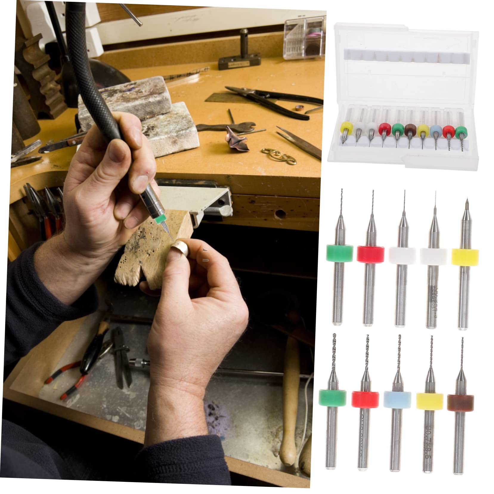 Hemobllo 90piezas Brocas Micro Para Taladro Manual Brocas De Carburo De Tungsteno Para Perforación De Joyas y Pcb Para Diy Conjunto De Duraderas y Fáciles De Usar