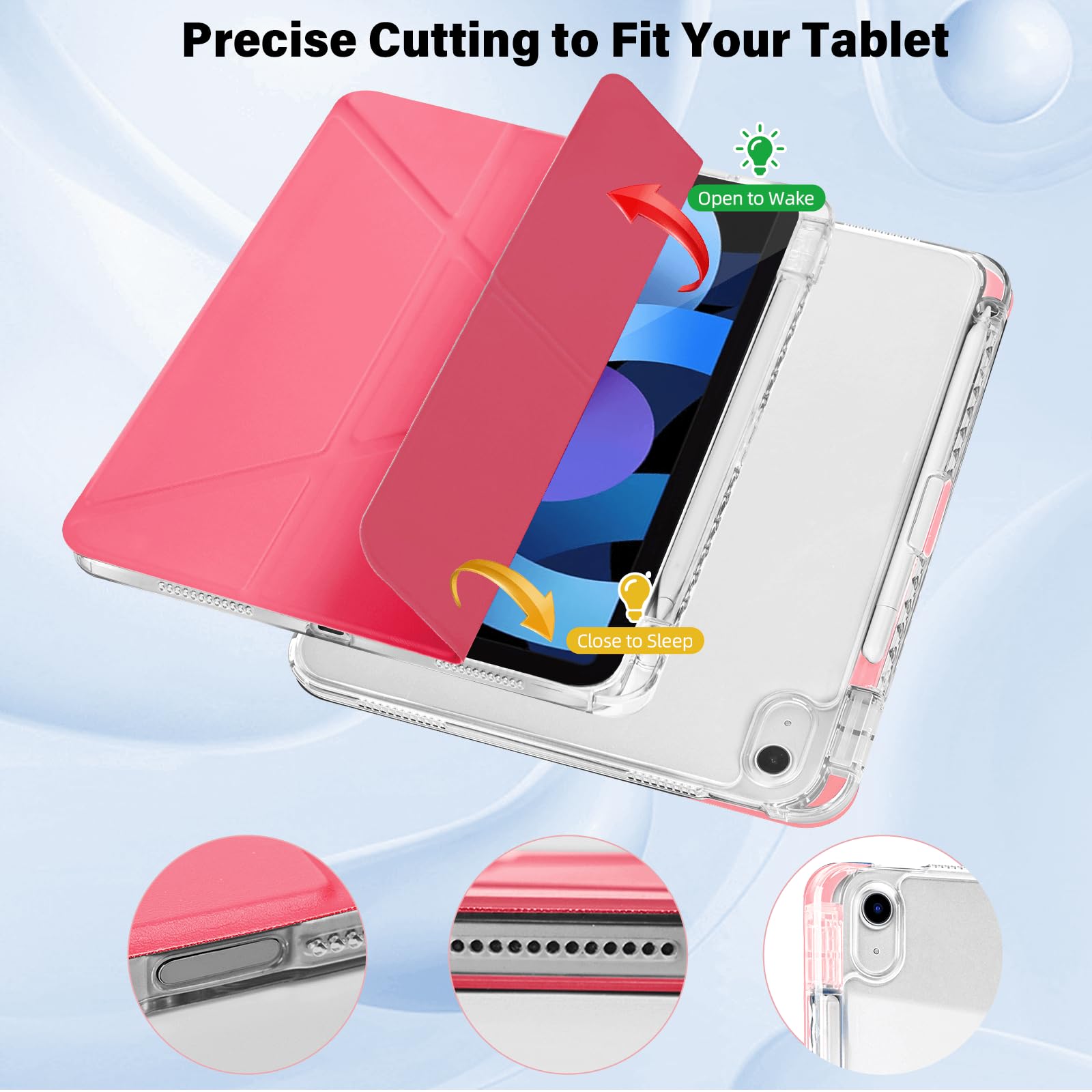 Custodia Origami Fintie Per IPad 10a Gen/11a Gen A16 - Stand E Portamatite, Antiurto, Nero