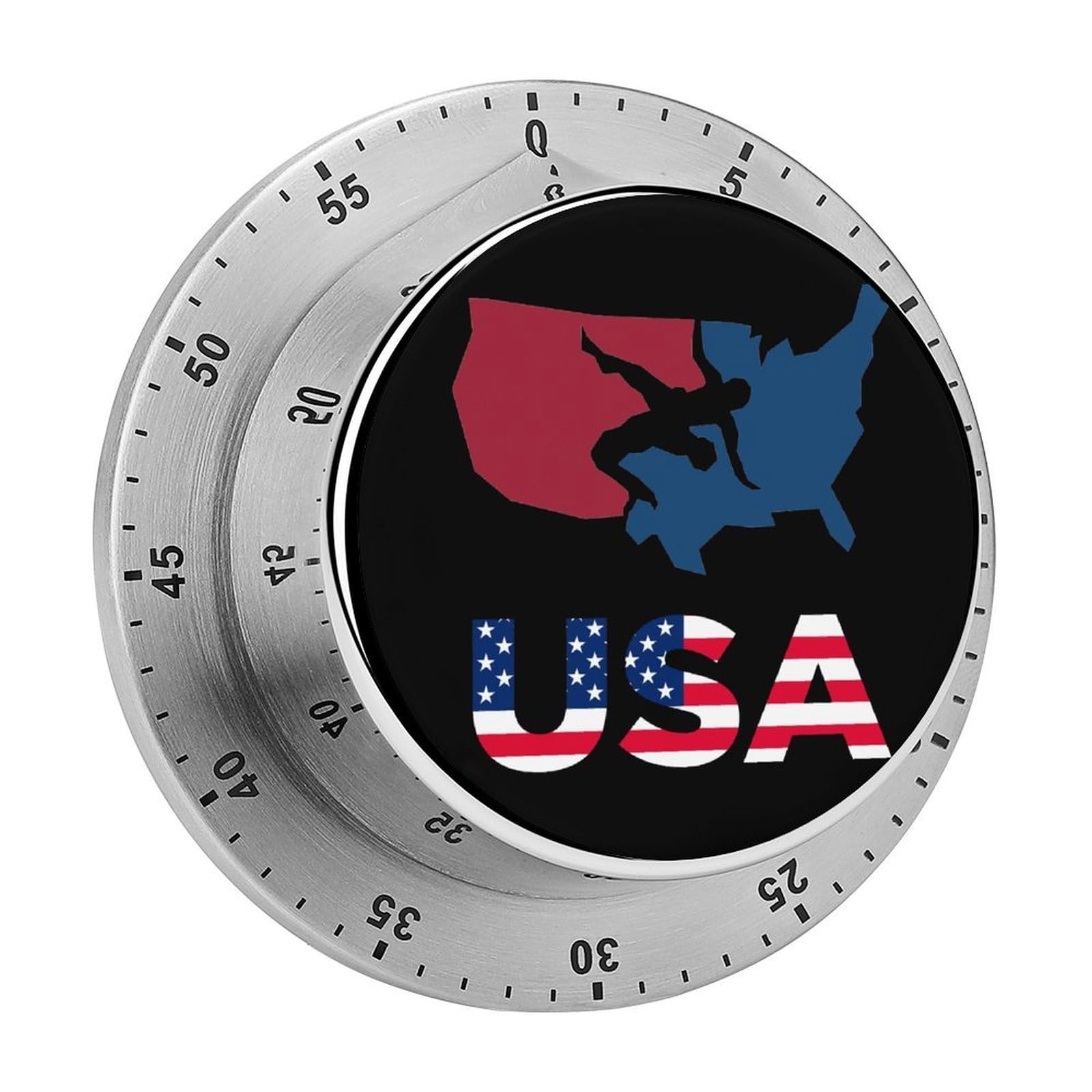 Wrestling USA Patriotic American Flag Circular Rotating Timer, Suitable for Kitchen and Bedroom