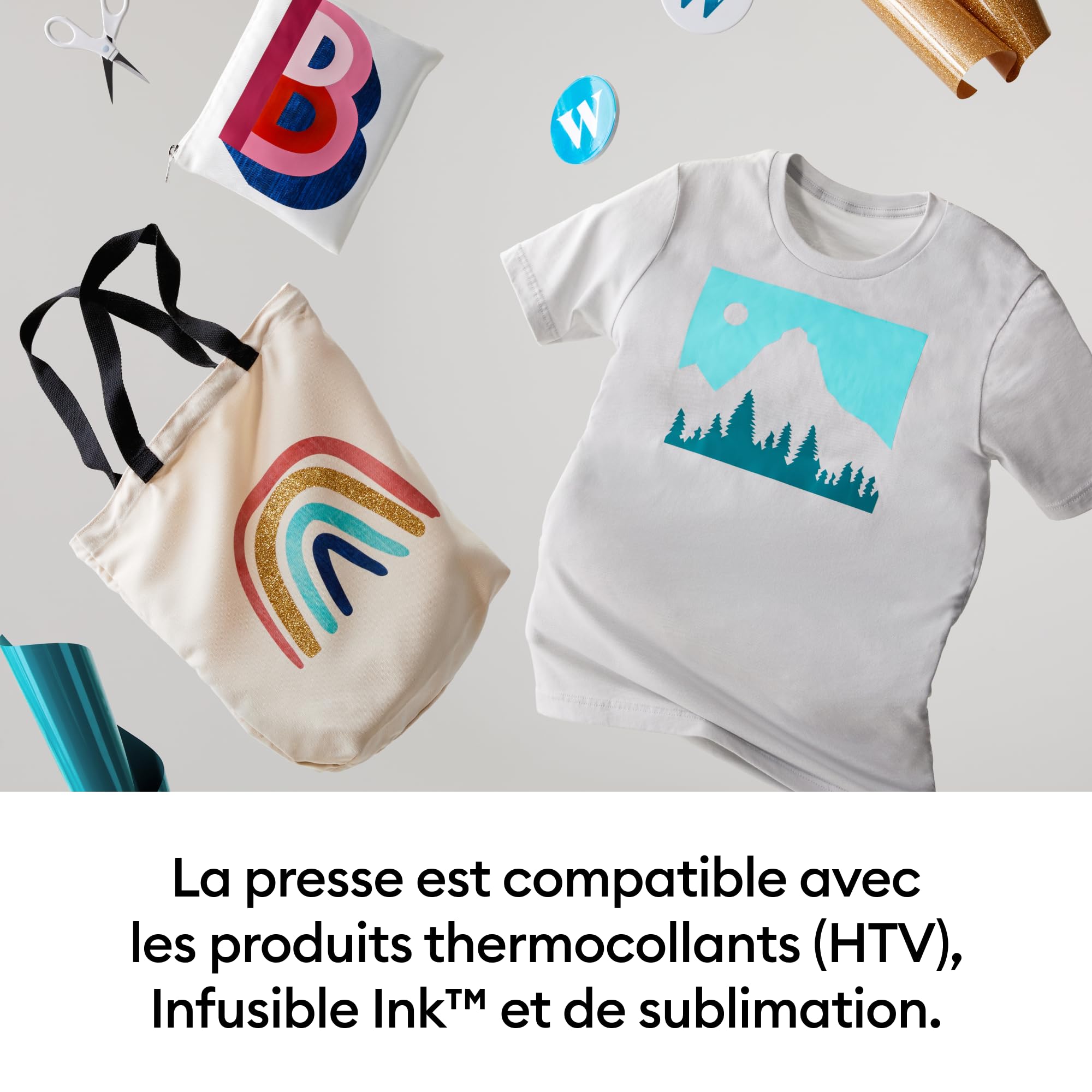 Cricut EasyPress 3, Plaque chauffante de 22, 5 cm x 22, 5 cm (9 po x 9 po), Presse à chaud pour T-shirts, coussins, tote bags et plus, Pour une utilisation avec le vinyle thermocollant (HTV)