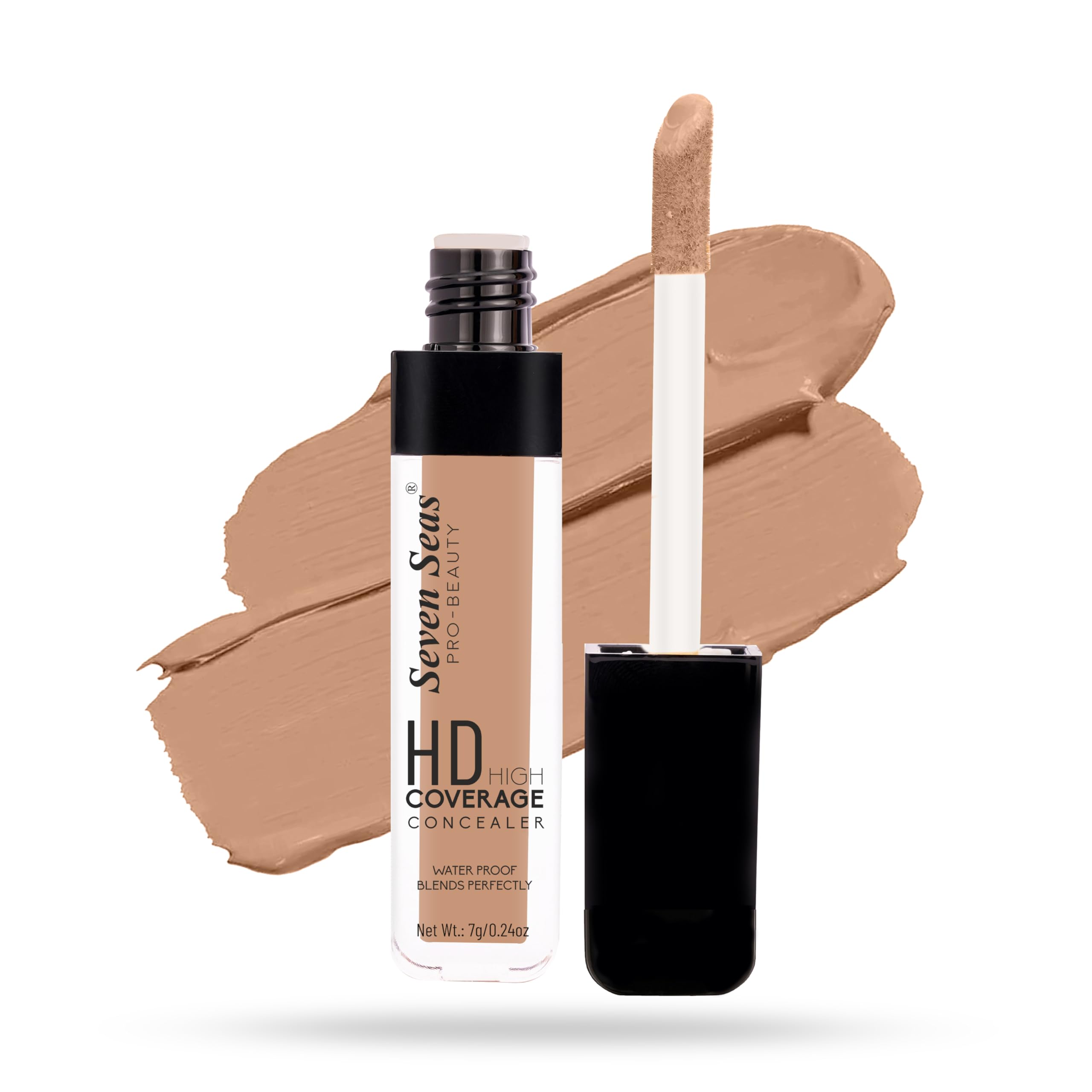 seven seas water proof | long lasting | cover spots | full coverage hd high coverage concealer (chest nut, 7g)