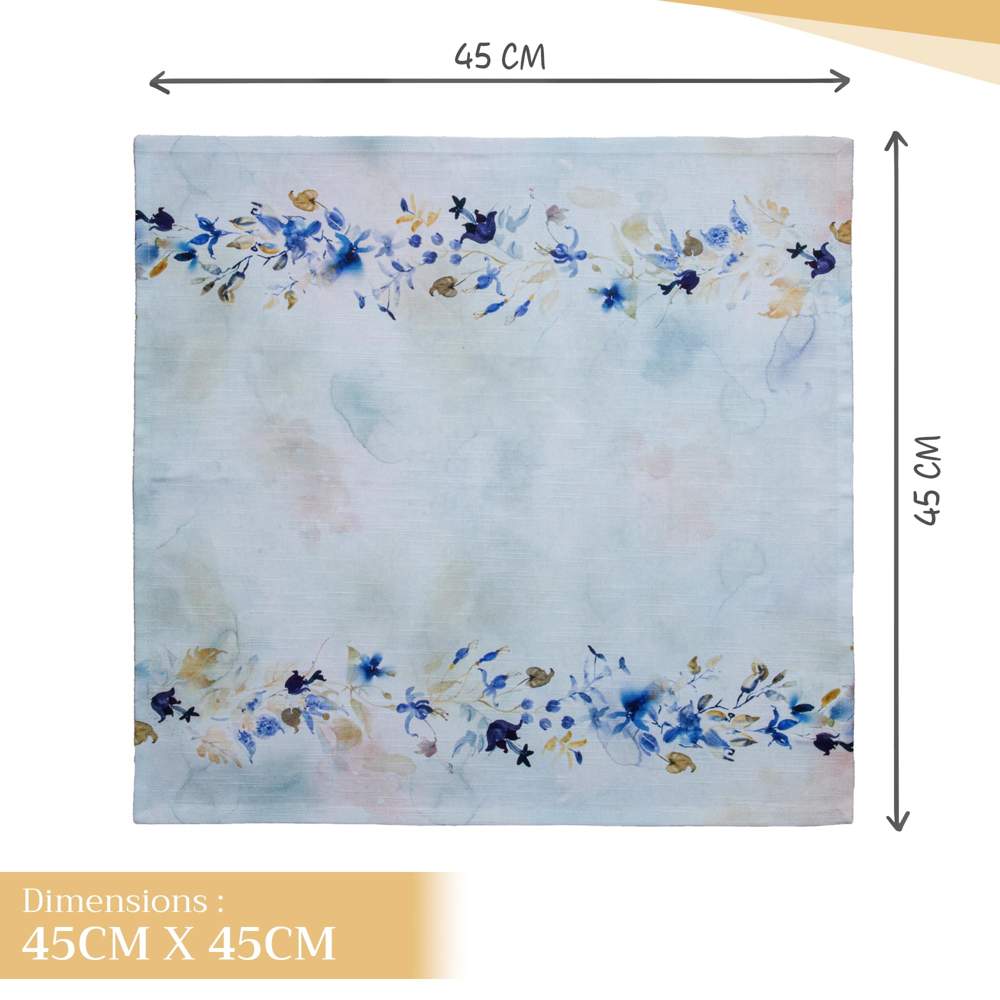 Maison d'Hermine - Servilletas de tela (100% algodón, 45 x 45 cm, 4 unidades)