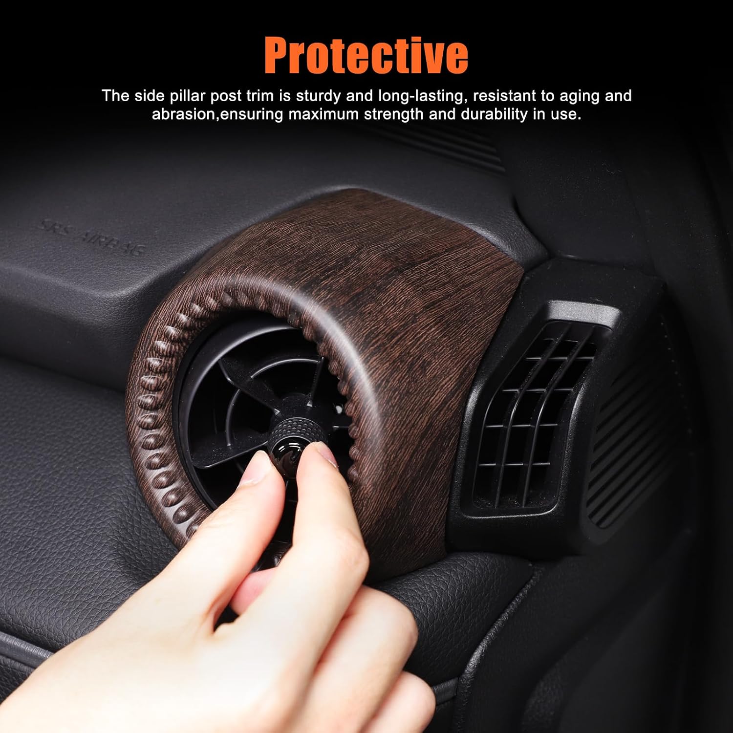 Car Dashboard Side Air Vents Cover Compatible with Toyota Land Cruiser Prado 250 J250 LC250 2024 2025 2026 Accessories, Dash Board Air Vent Cover Trim (Oak Pattern)