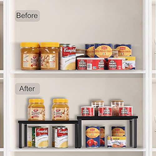 Miniatura 5 de CADUKE Juego de 4 estantes negros para encimera de cocina