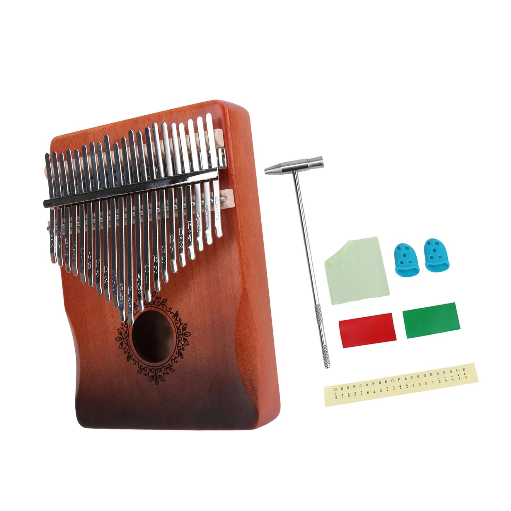 Kalimba De 21 Teclas Estilo Retro Portátil Con Martillo De Afinación Adecuado Para Principiantes Y Profesionales