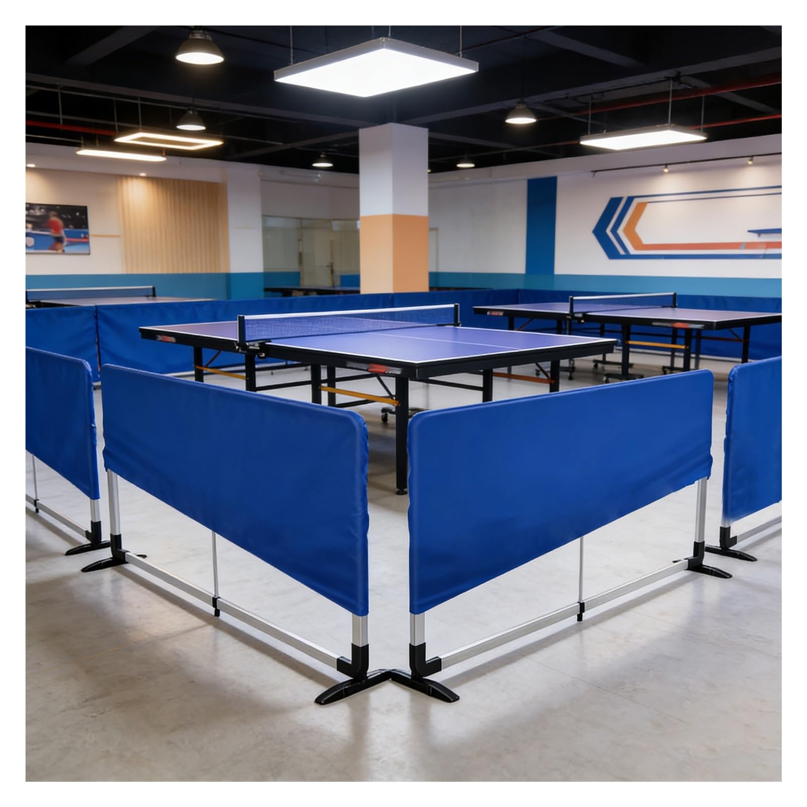 Barriera circostante da ping pong, confezione da 6 recinzioni per allenamento per campo da campo, 200 x 72 cm