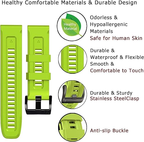 Miniatura 9 de Correas de reloj de silicona compatibles con Fenix 55plus 66 Pro correa de reloj impermeable para Garmin Forerunner 935 945 955 965 745 hebilla de