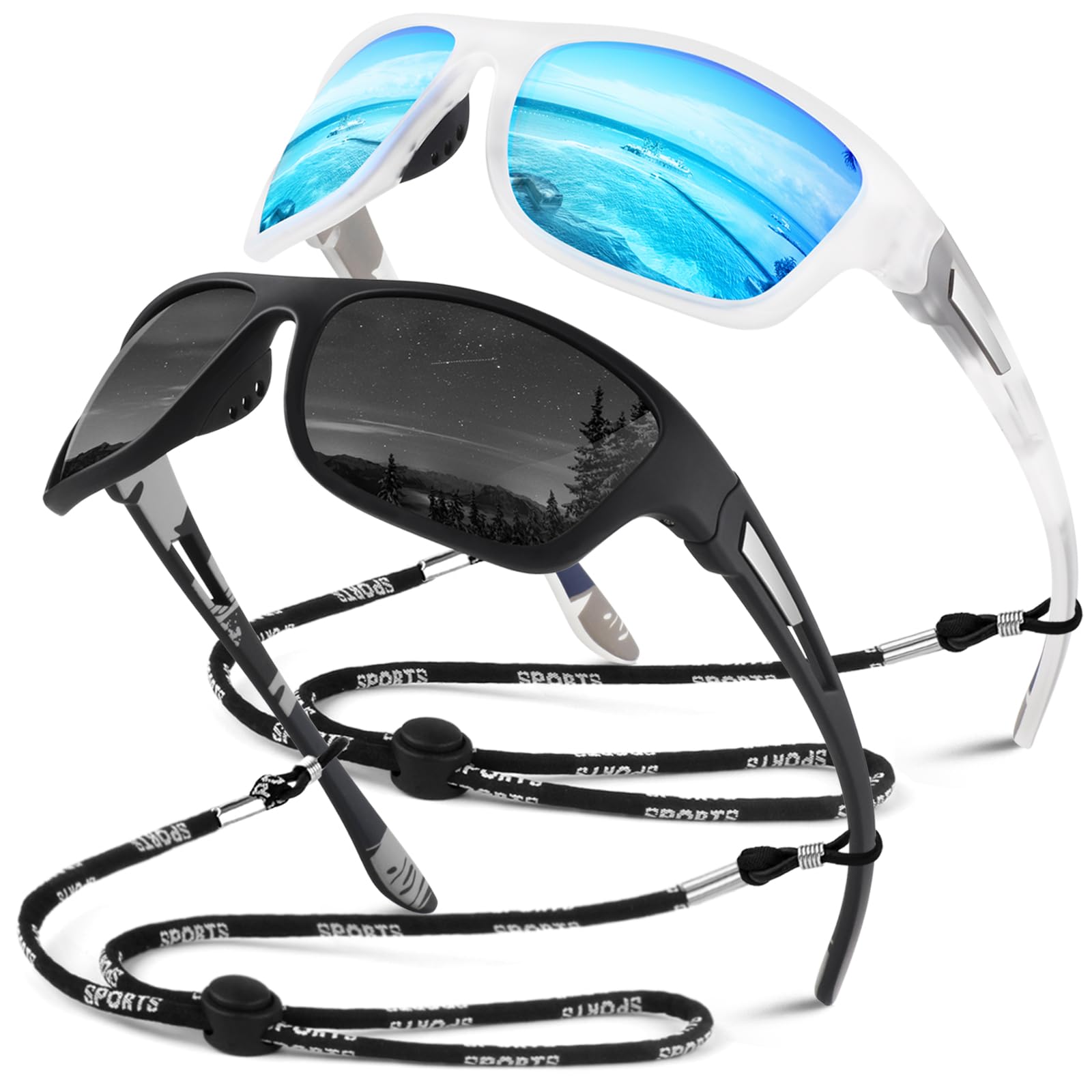 Polarised Cycling Sunglasses Men Women, Wrap Around Unbreakable Sports Fishing Driving UV400 Sun Glasses