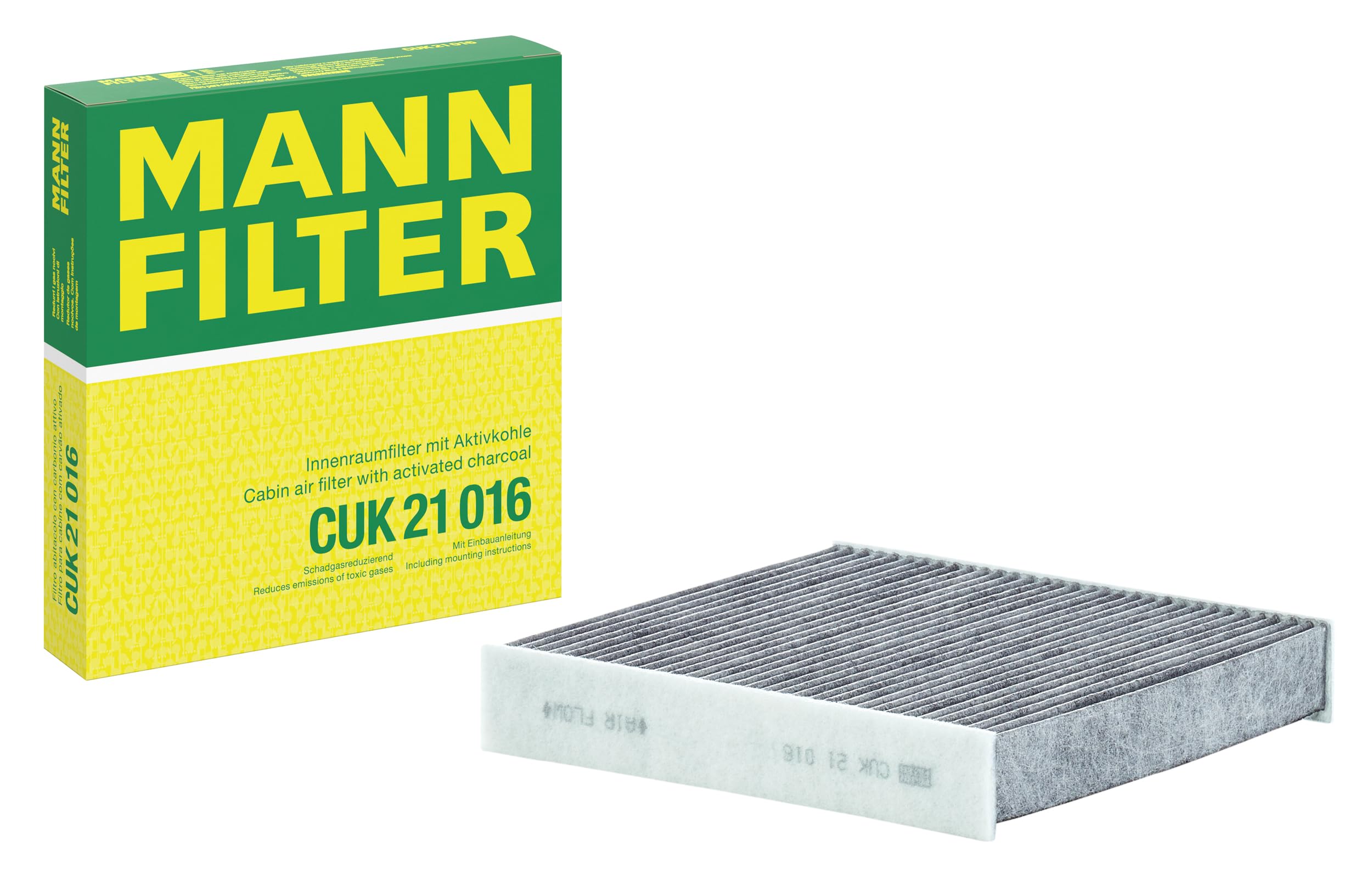 MANN-FILTER, CUK 21 016 Filtro abitacolo, Carbone attivo | Per Autovetture, Filtrazione di polvere e polline, Riduzione degli odori, Qualità originale OE