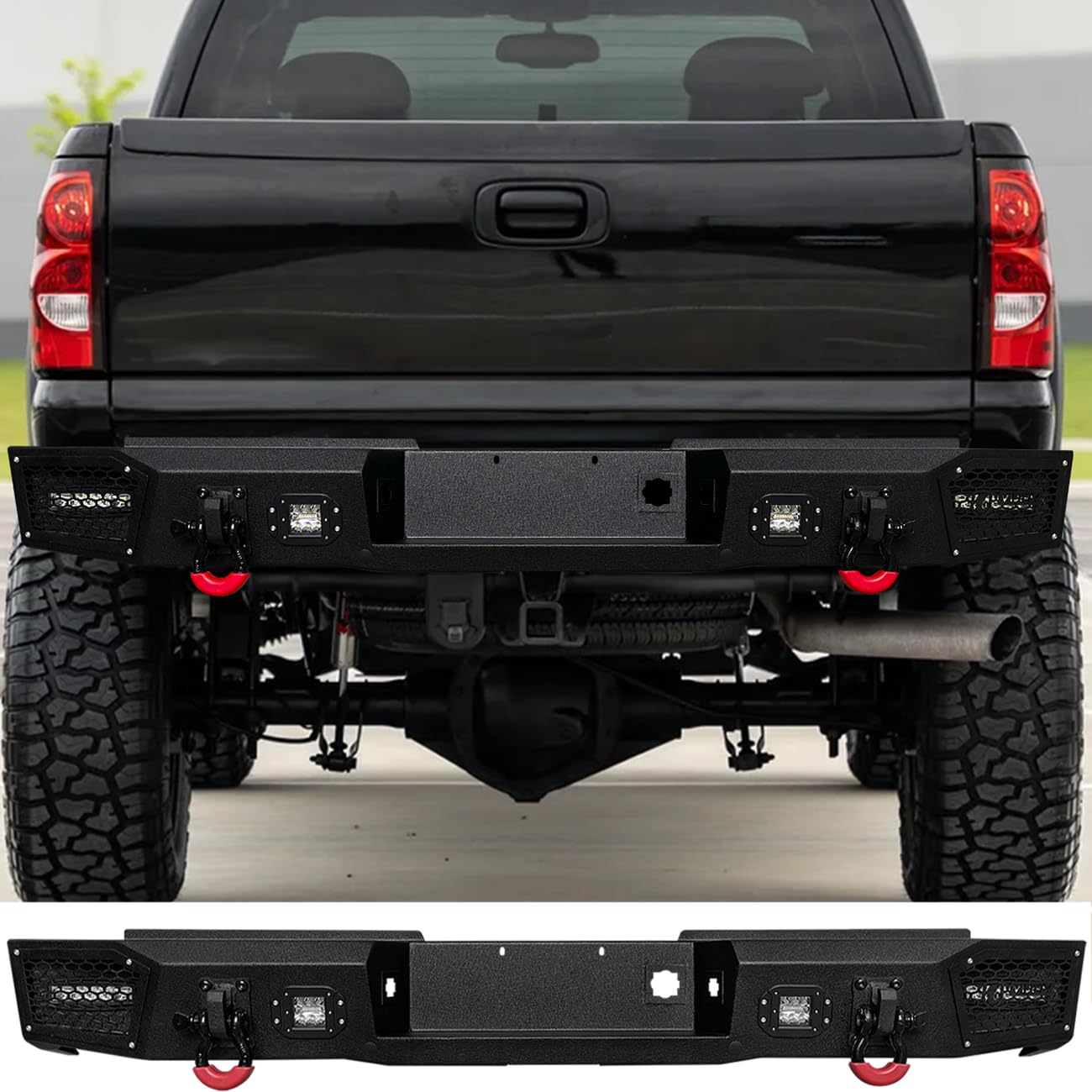 Vijay Rear Bumper with D-rings for Silverado 1500