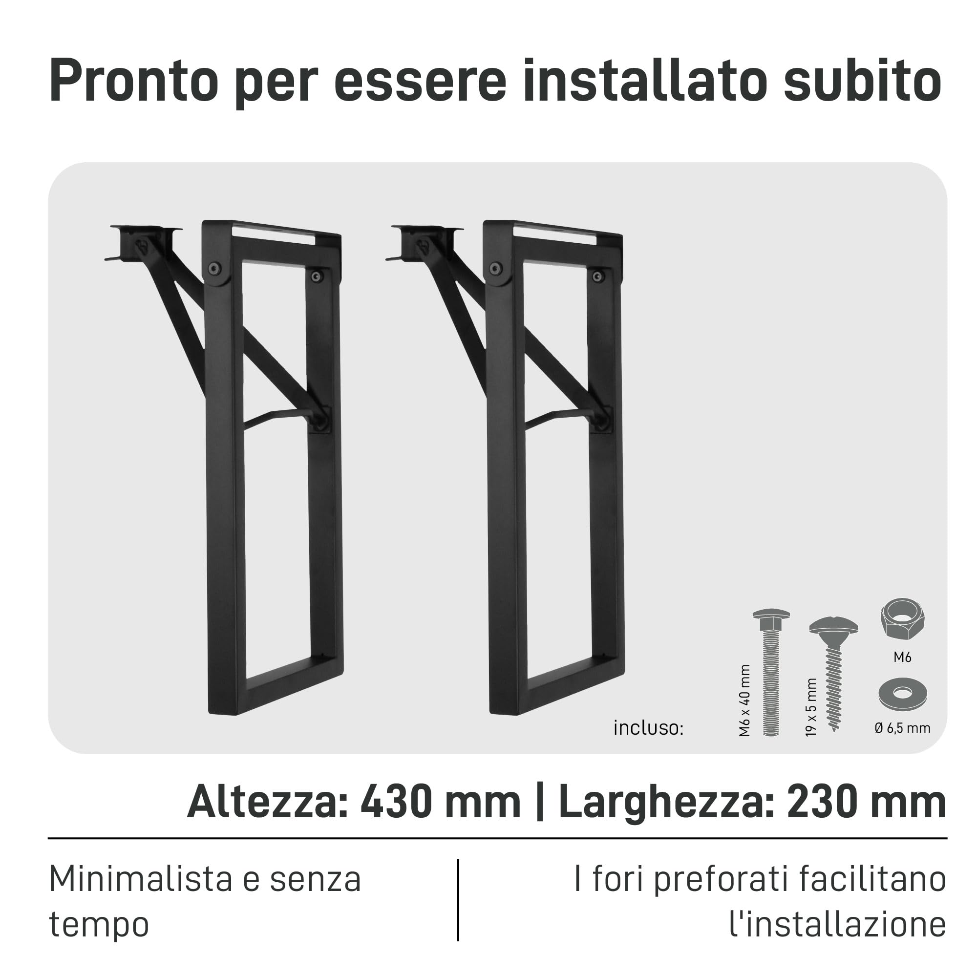 Natural Goods Berlin Set di 2 panchine da giardino pieghevole (nero, 43 cm x 23 cm) – Gambe per panca da birra in metallo – Robusto telaio per esterni per giardino, terrazza e campeggio