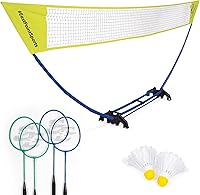 EastPoint Sports Easy Setup Badminton Set - Portable Outdoor Net, Official Rackets & Durable Poles for Family Yard Games